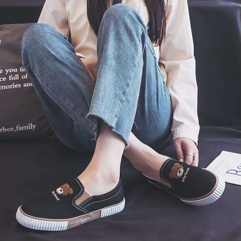 Nouveaux Mocassins pour Femmes Chaussures en Toile Décontractées Respirantes Chaussures Plates pour Femmes Baskets Antidérapantes