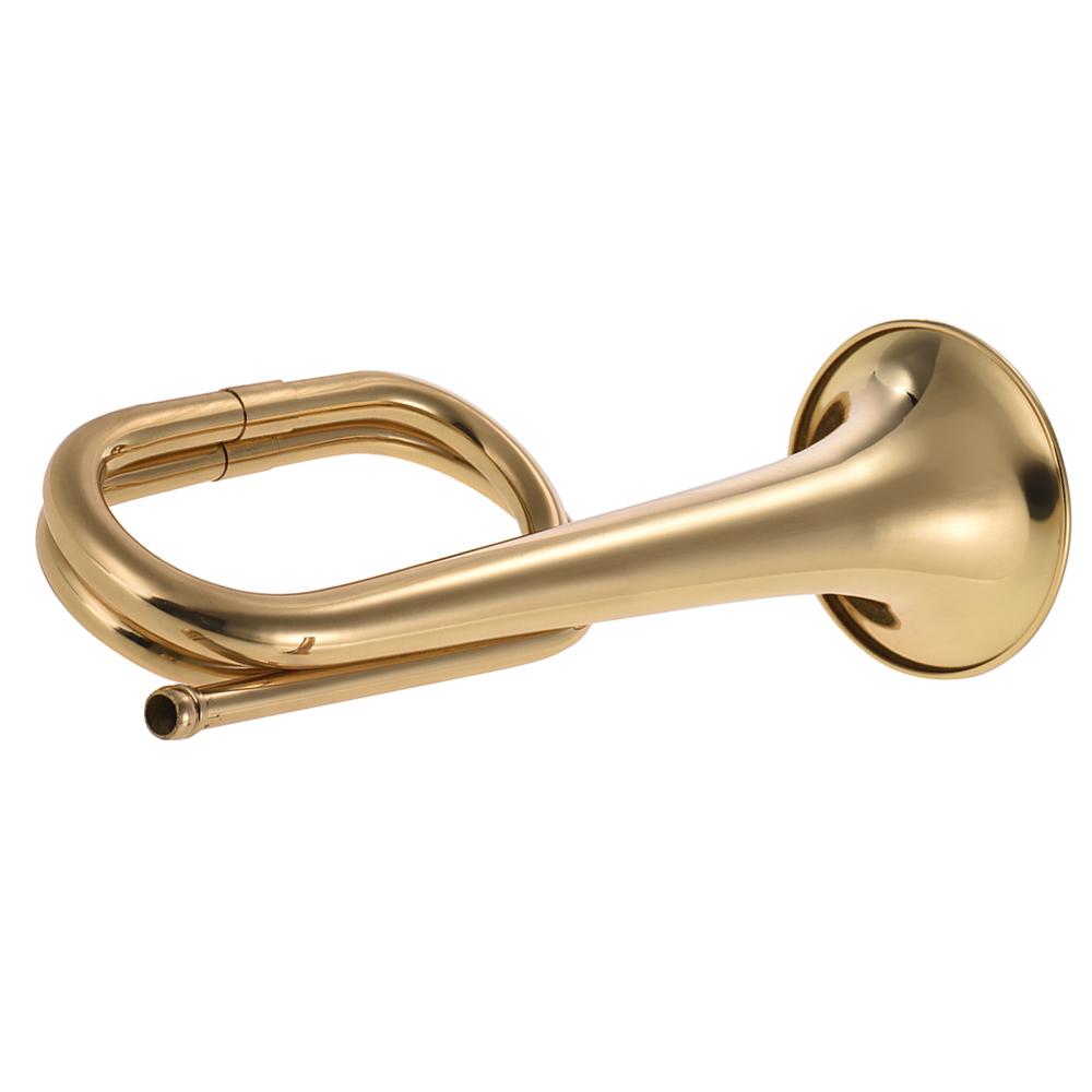 Bugle Call Trumpet Brass Cavalry Horn with Mouthpiece for School Band Cavalry Military Orchestra