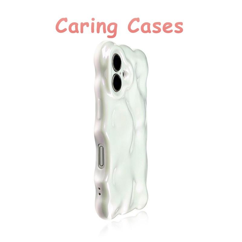 For iPhone 16 Pro Max Case Blush Pink Wavy Bubble Silicone Shockproof Compatible with iPhone 15 14 13 12 11