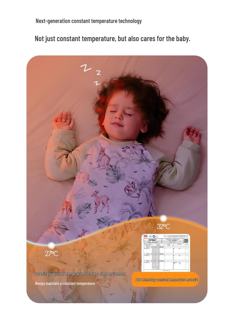 Camellia Constant Temperature Baby Sleeping Bag - Autumn & Winter Quilted Anti-Kick Blanket with Legs for Children