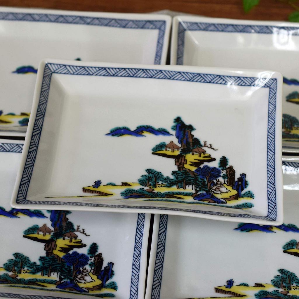 Set Farfurii Mici Elegante Kutani Ware cu Peisaj Fabricat în Japonia (5 bucăți) Design,