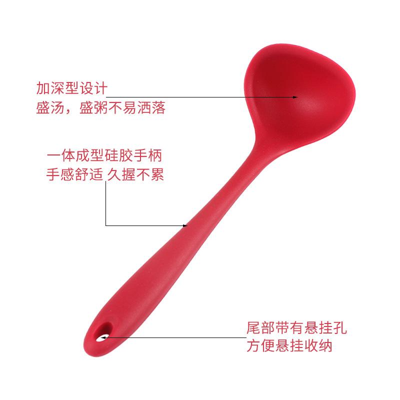 Cucchiaio da minestra in silicone Mini antiaderente da cucina Pentolame resistente al calore Manico Utensile da cucina Casalingo