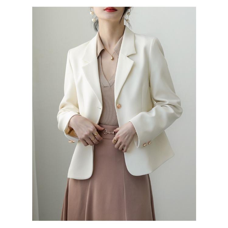 Jachetă șic de primăvară pentru femei, alb, pentru iubitorii de design casual și unic