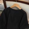 Plus Size Women's Loose Round Neck Mid-Length Short Sleeve T-shirt (Bust 150/160)