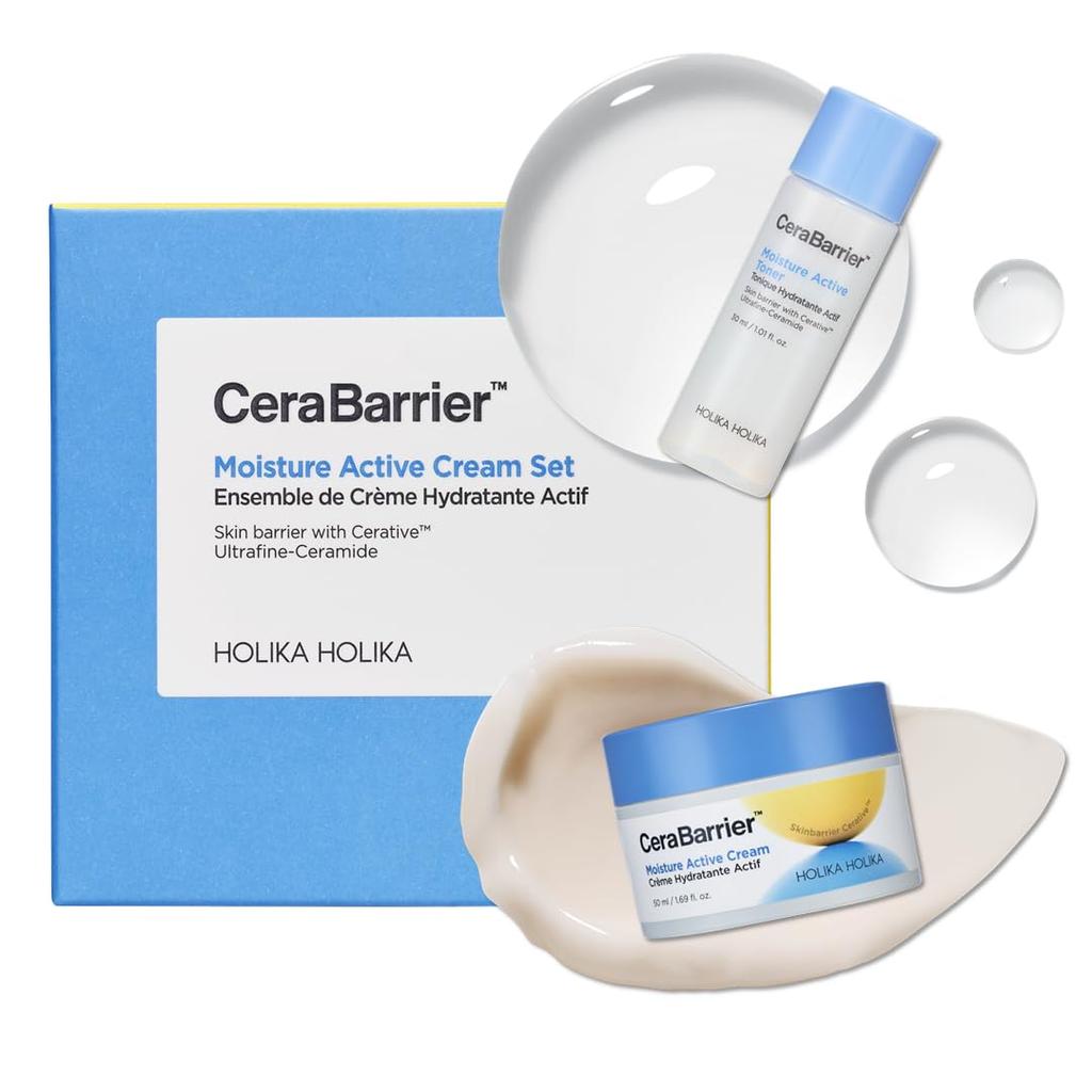 HOLIKAHOLIKA CERABARRIER MOISTURE ACTIVE CREAM MINI 50ml full size 30ml mini Gentle cream for sensitive + SET + free. moisturizing, ceramide-rich
