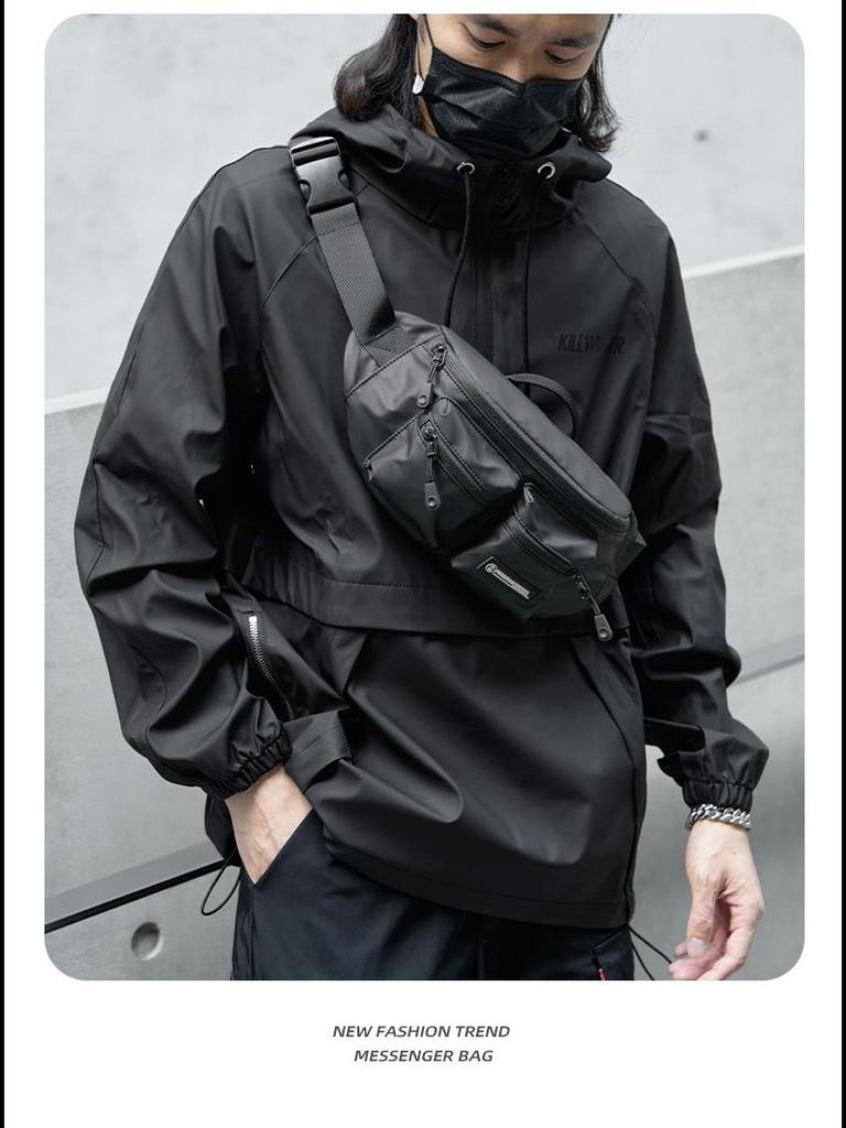 Trendy Men's Lightweight Messenger Bag - Motorcycle Riding Chest Bag & Commuter Backpack