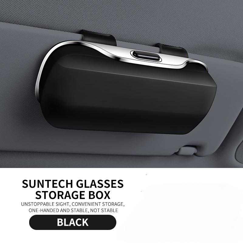 Multifunction Car Glasses Box Portable Car Sunglasses Holder Car Driving Glasses Holder Eyeglass Case Sun Visor