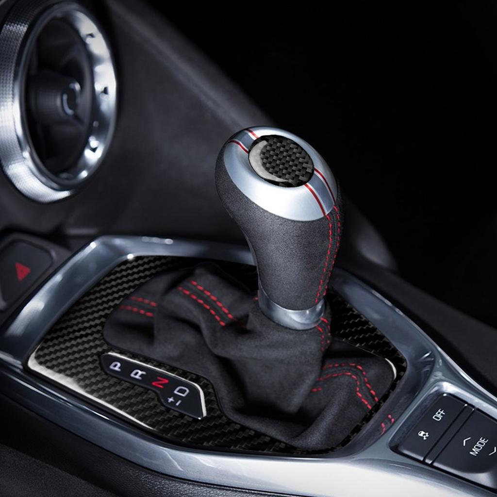 Gear Shift Decoration Cover Sticker Decal Trim for Chevrolet Camaro 2017 2018  Car Interior Accessories Carbon Fiber