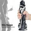 Female Masturbator Simulation Phallus Female Sex Supplies Black and White Silicone Super Soft Dildo Extra Thick Sex Toys