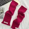 Solid Color Woolen Arm Gloves Hole Long Fingerless Sleeves Long Wrist Guard Warm Arm Covers  Girls