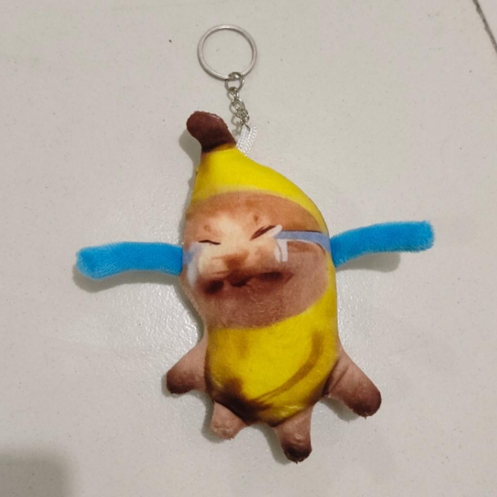 Cute And Soft 20cm Banana Cat Plush Keychain With Sound