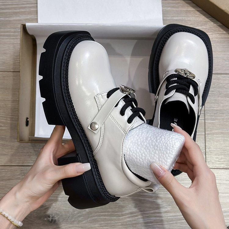 Ziyan~ Small leather shoes women's 2025 new summer versatile single shoes retro British style black platform loafers