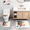 3pcs Anpanman Pattern Flannel Nonslip Absorbent Washable Decorative Bathroom Home Toilet Seat Cover Mat