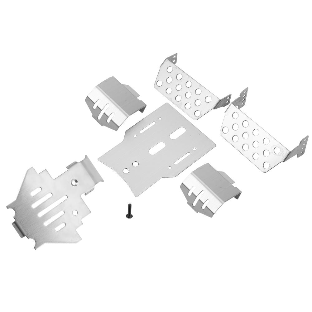 

6 Pcs Stainless Steel Chassis Armor Protection Skid Plate for Traxxas TRX 4 RC Car