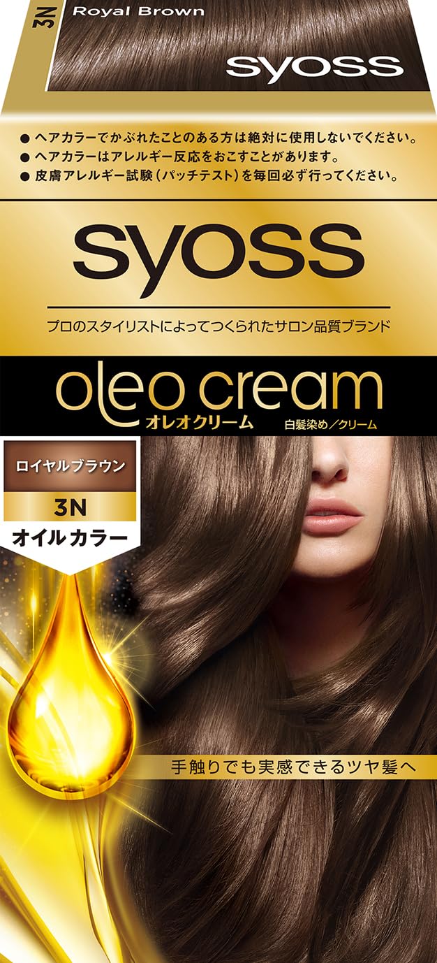 

Syoss Oleo Cream Gray Hair Dye 3N Royal Brown 1 bottle [Quasi-drug] (x 1)
