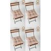 4-Piece Decorative Pofidic Chair Cushion with Lace Brown 40x40