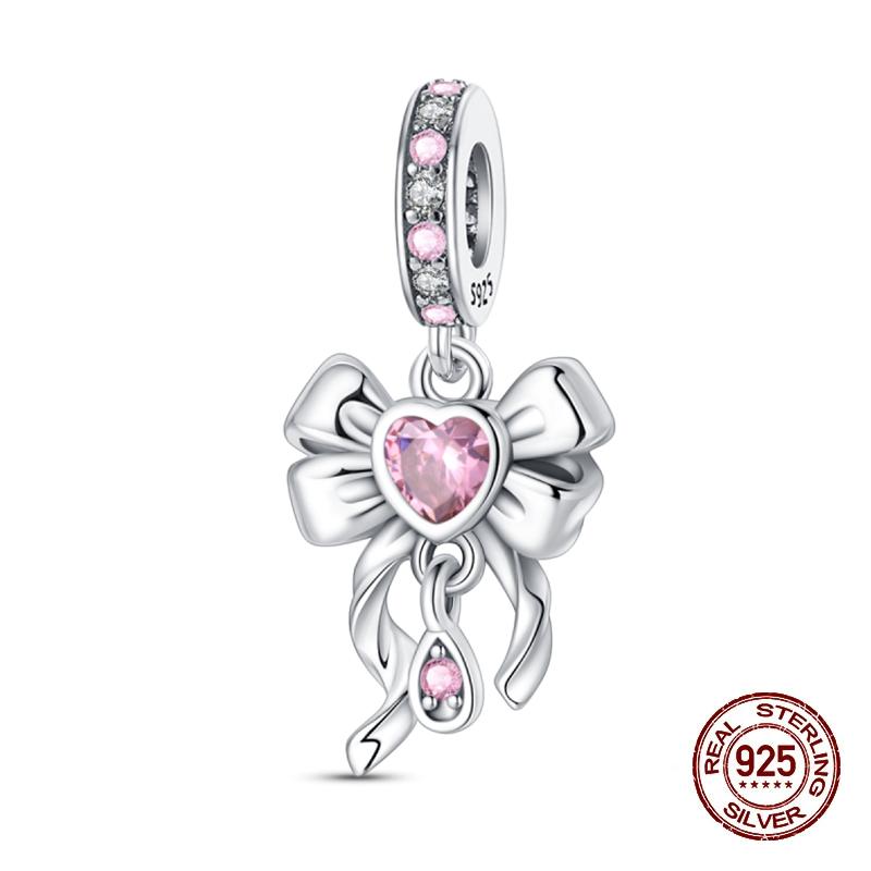 New Copper Pink Cross Bow Girl Heart Pendant Charms Fit 3Mm Original Bracelet Necklace Womens Fine Diy Jewelry Gifts