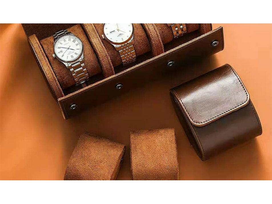 Tragbare Aufbewahrungsbox für Uhren aus PU: Staubdichtes und sturzsicheres Reiseetui mit 3 Fächern für mechanische Uhren.