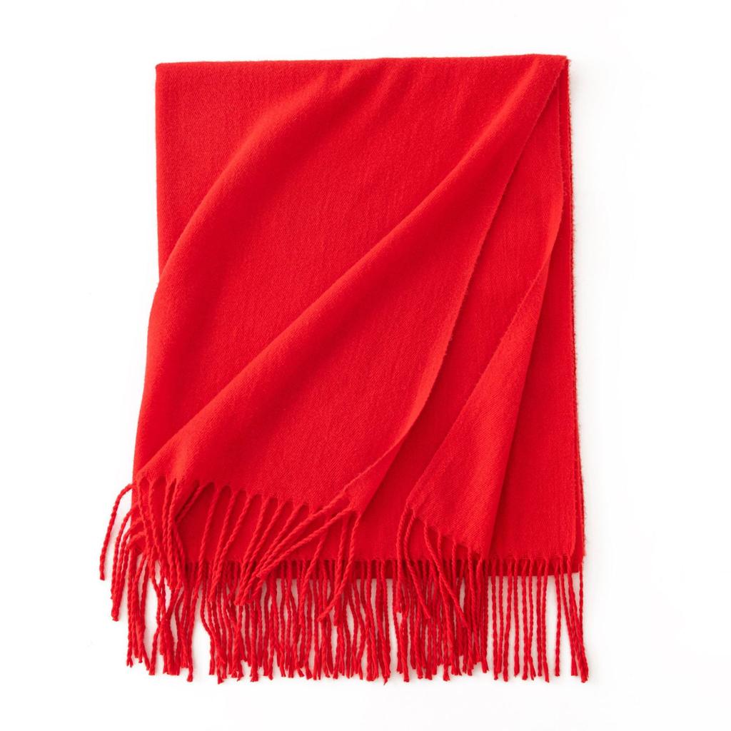 Cashmere Feel Solid Color Women's Imitation Cashmere Scarf Spring Atmosphere Korean Style Versatile Mid Length Shawl Scarf