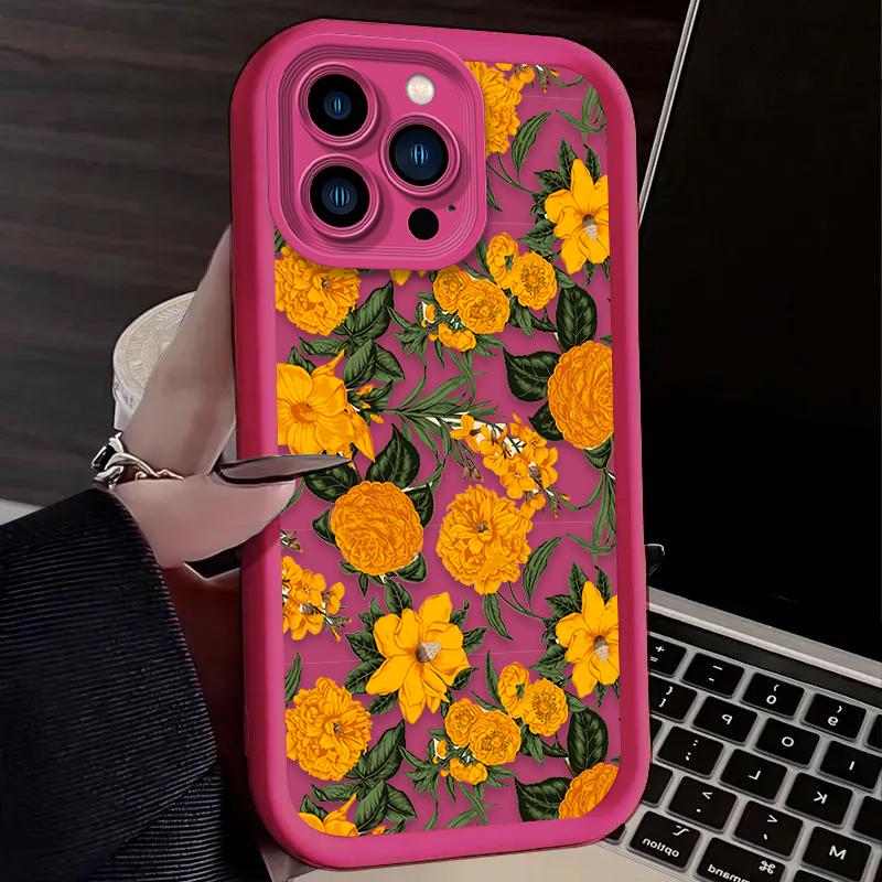 Beautiful Sunflowers Case for iPhone 17 Air 16 16E 15 14 13 12 11 Pro Max X XS X S Max XR SE 2020 SE4 7 8 Soft Silicone Cover