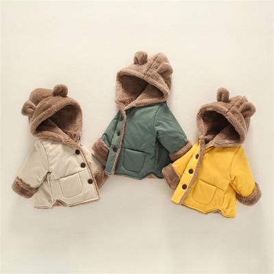 Baby Thickened Cotton Coats Infant Warm Padded Winter Jacket Boys Fleece Hooded Outerwear Children's Windproof Parkas