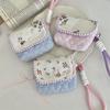 Flower Floral Coin Purse Canvas Mini Storage Bag Sweet Small Makeup Lipstick Bag  Travel