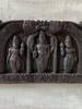 Hand Carved Wooden Tirupati Balaji Wall Panel: Hindu God Decor
