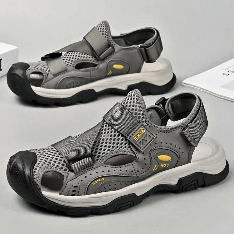 

Модные Новые Удобные Мужские Вейдинговые Акваобувь Уличные Кроссовки Досуг Прогулки Летняя Мужская Пляжная Обувь Нескользящая Кожа Пляжные Римские Сандалии 46 серый