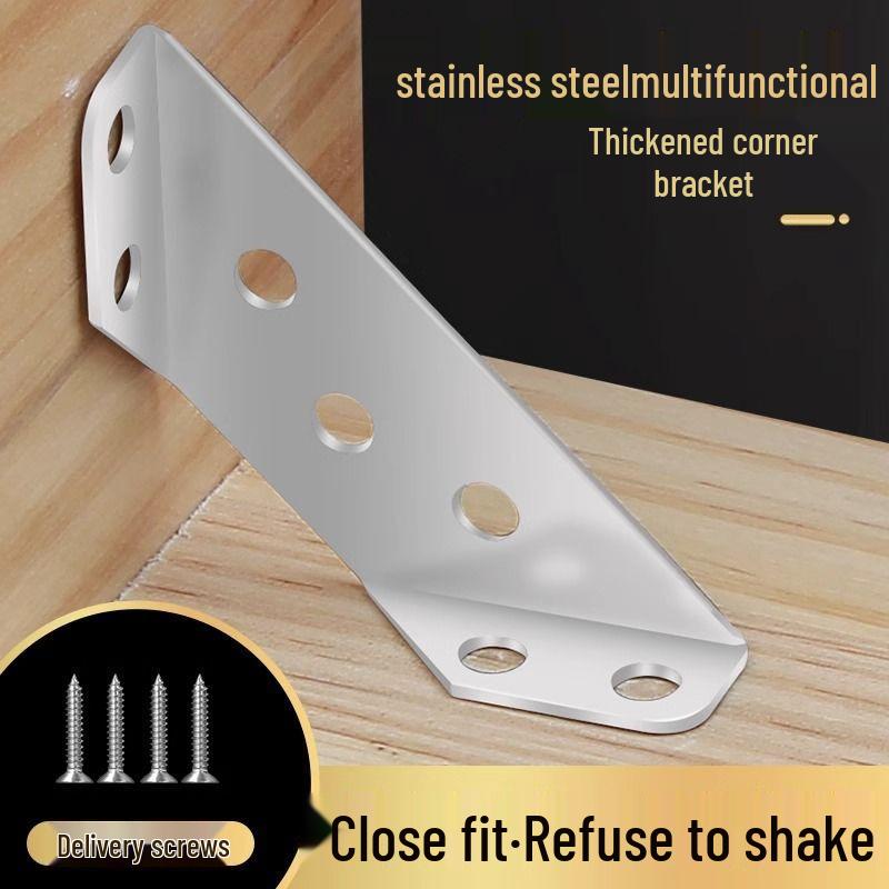 Stainless Steel Triangular Reinforcement Bracket - 90° Angle Support for Cabinets