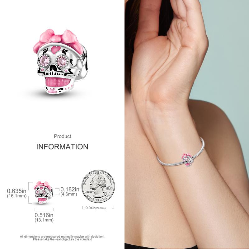 copper Charm Bead Charms Bead Charms Halloween Pumpkin Skull Collection Dangle Compatible With Authentic Bracelets Necklaces Women Do It Yourself Jewe