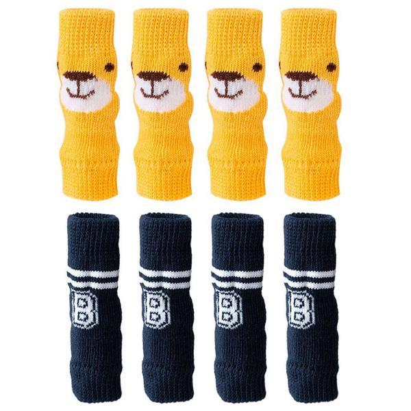 4 Pcs Dog Cat Socks Knitted Knee Pads Knee Protector for Indoor Wearing Knit Pet Socks Multiple Sizes MAL
