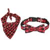 Dog Scarf Bowknot Collar Adjustable Necklace Christmas 2Pcs for Pet Dog