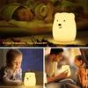 Usb Rechargeable Cute Animal Shape Silicone Night  Light Remote Control Portable Color-changing