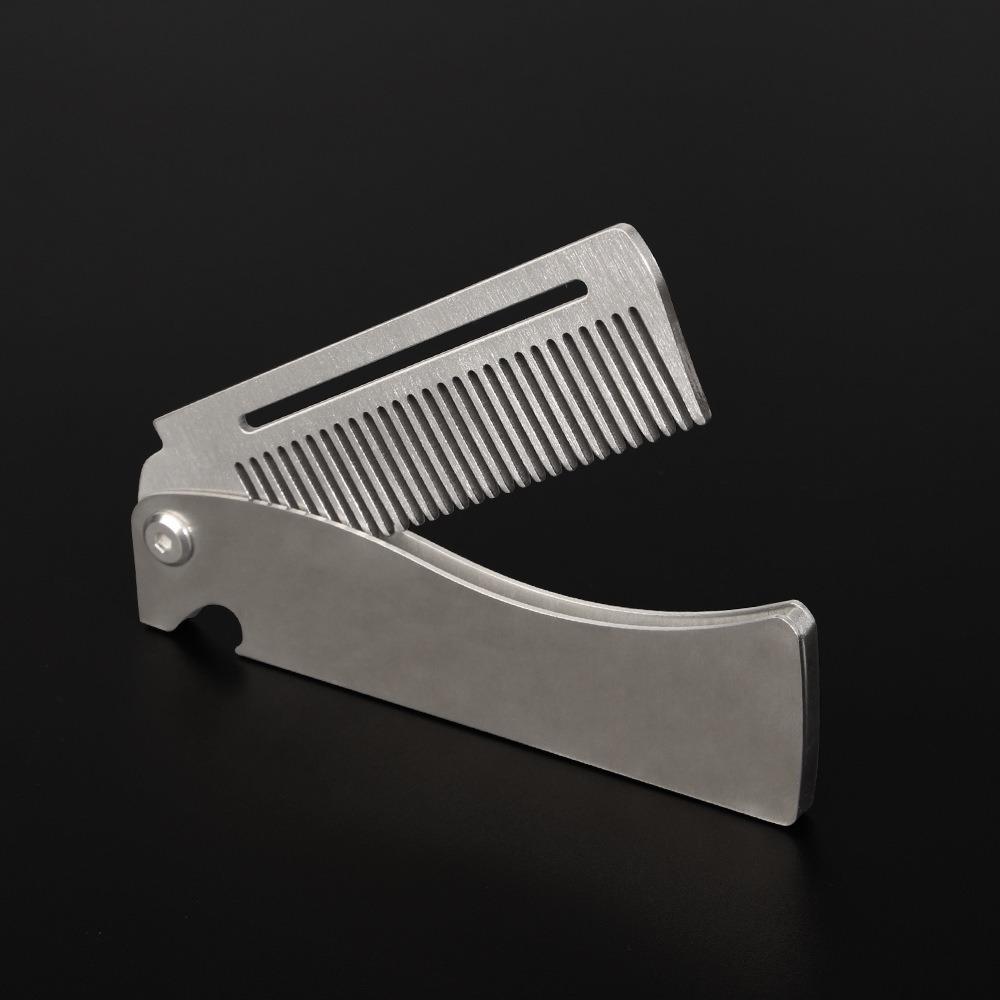 Beard Comb Folding Pocket Beard Combs Hairdressing Hair Styling Comb Portable Steel Combs  Salon