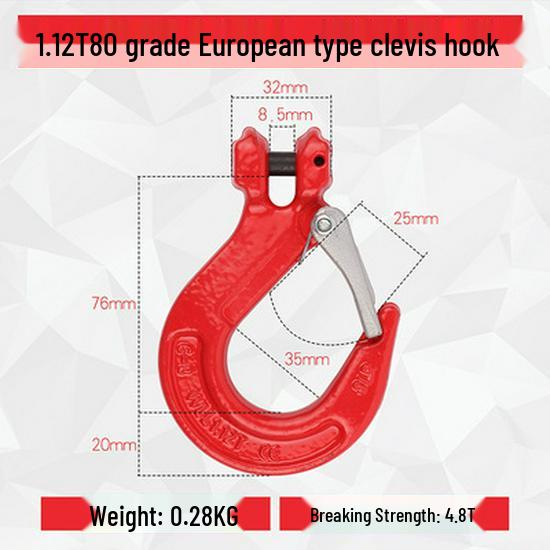 Universal Swivel Clevis Hook for Hoist Crane Rigging and Lifting