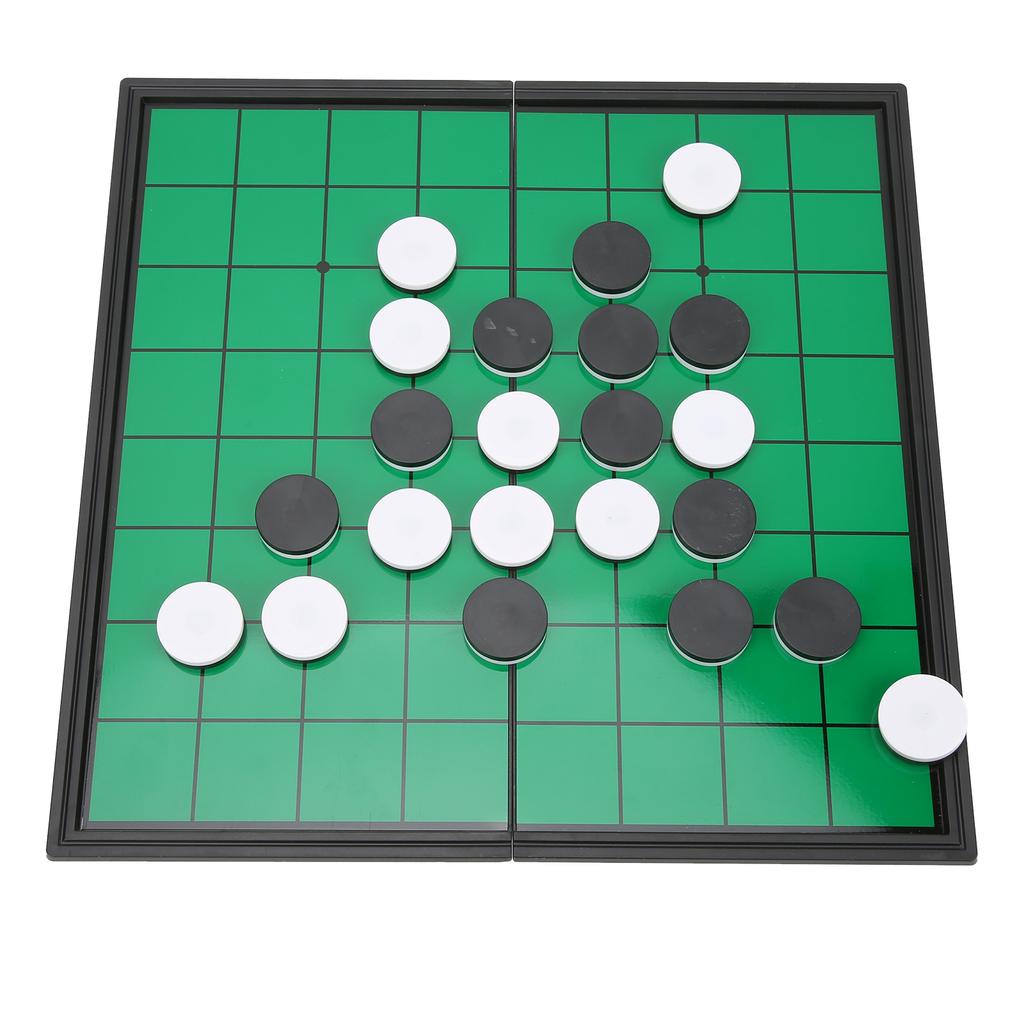 Magnetic Sterling Reversi Strategy Board with Folding Board and Pieces for Home and Travel