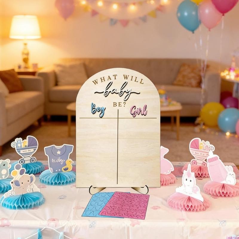 Gender Reveal Party Supplies Gender Reveal Game Kits,Gender Reveal Voting Poster Board with Sticker Gender Reveal Decors