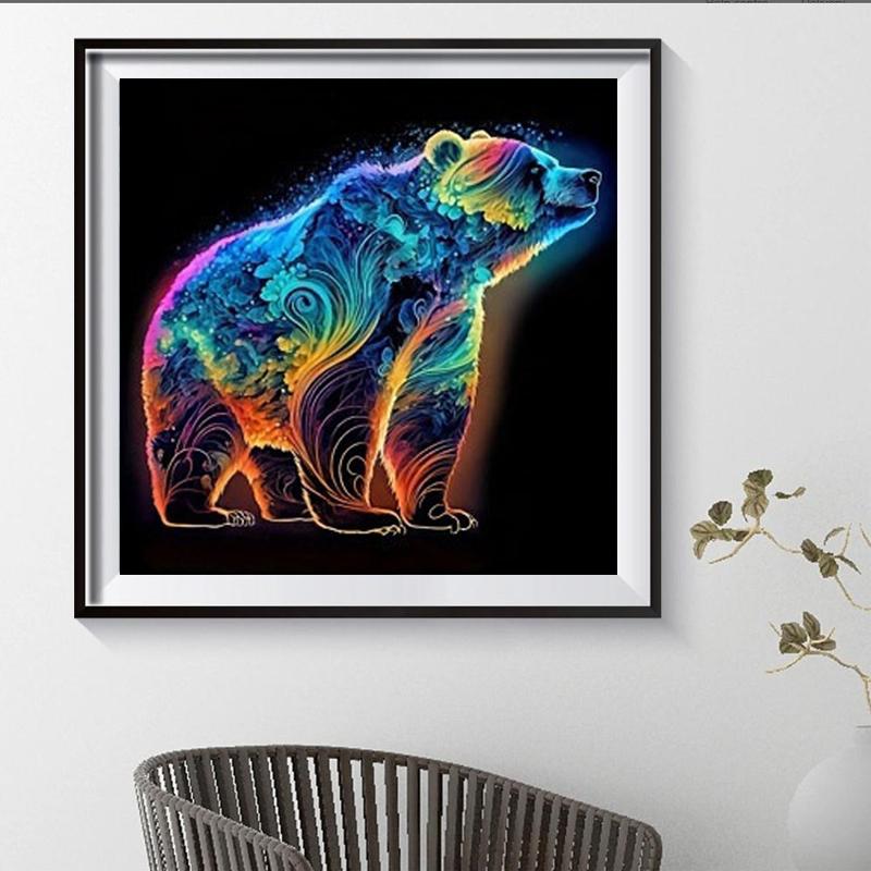 Pełne malowanie diamentami 5D DIY Malowany Niedźwiedź Haft diamentowy Pełny ścieg krzyżykowy Dekoracja domu Ręcznie robiony prezent