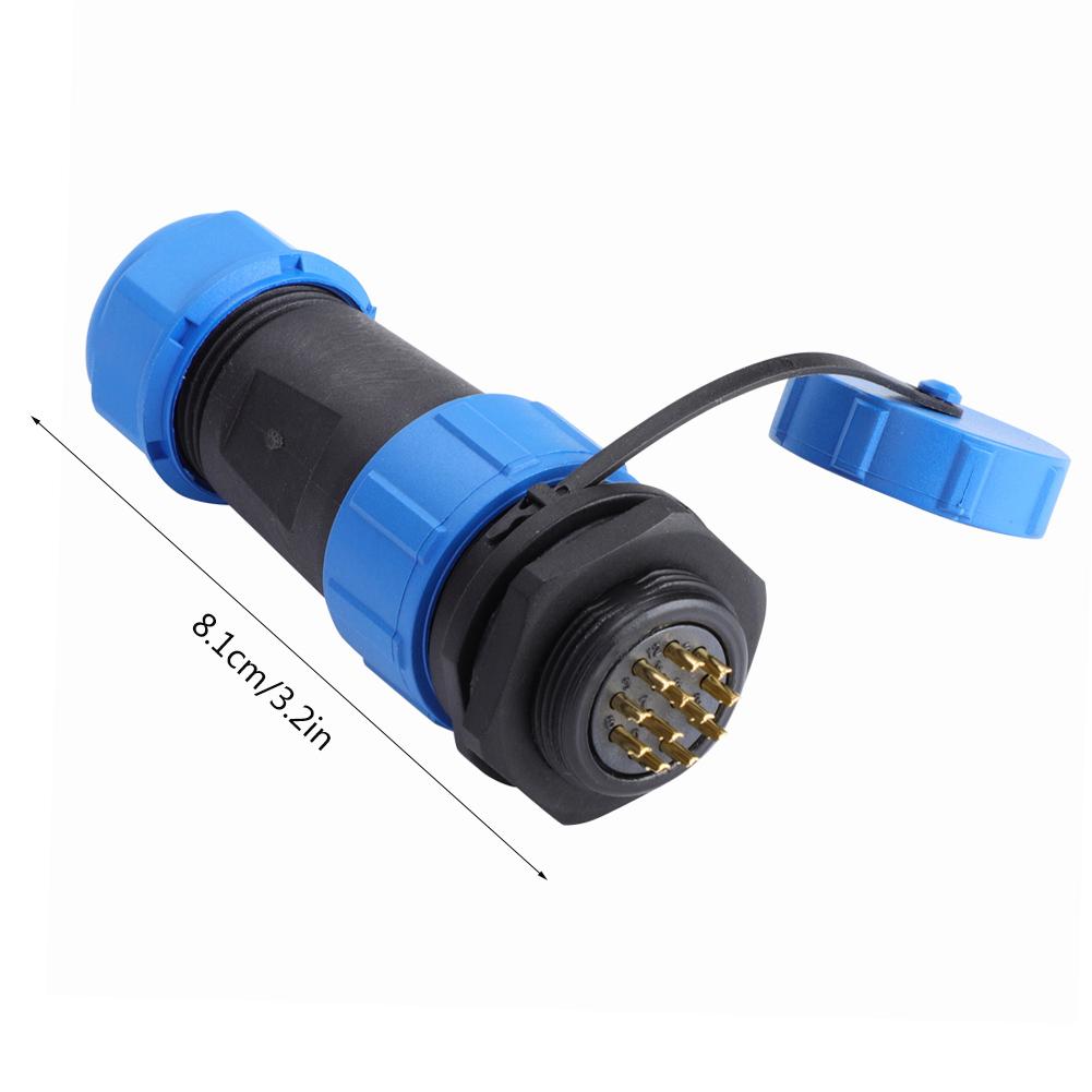 IP68 SP21 9Pin Waterproof Plastic Aviation Plug Socket Connector (12Pin)