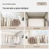 Indoor No-Drill Retractable Clothesline - Windproof Tightening Steel Wire for Bathroom and Balcony