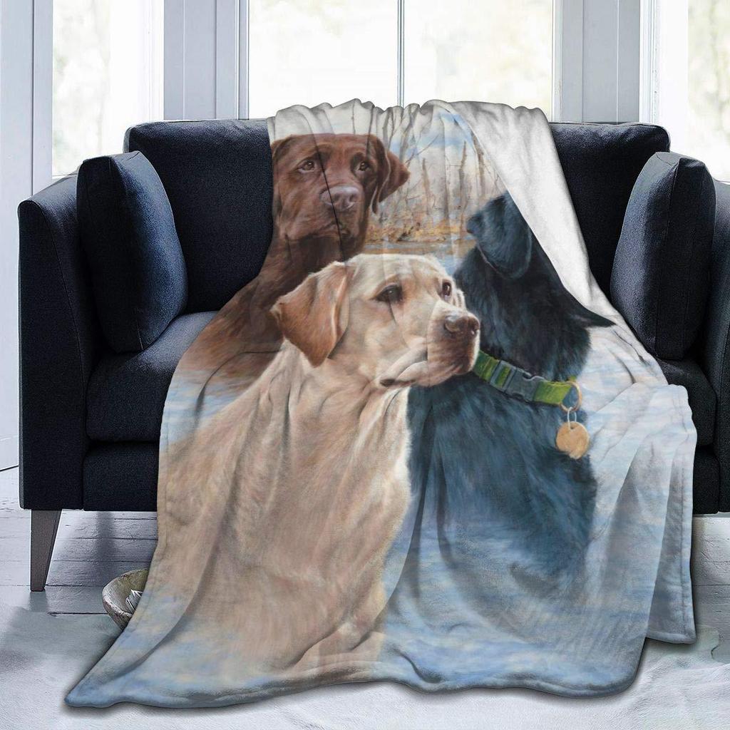 Labrador Printed Flannel Blanket Black Dog Blanket Pet Blanket Dog Lovers Gift Blanket