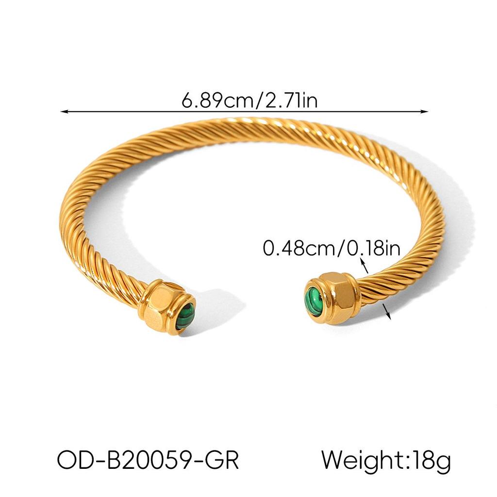 18K Gold-Plated Diamond-Studded Stainless Steel Bangle – Light Luxury Zircon Autumn/Winter Bracelet for Women