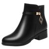 Mom shoes cotton shoes 2026 new Chinese women's shoes comfortable autumn and winter leather shoes velvet short boots versatile soft-soled boots