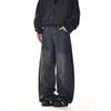 American Retro Washed Machete Denim Men and Women Handsome Fried Street Stylish Loose Casual Straight-Leg Wide-Leg Pants