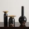 Ceramic Vase Candlestick Candle Stand Golden Tray Flower Vase Flower Arrangement Accessories Home Decoration Plant Pot