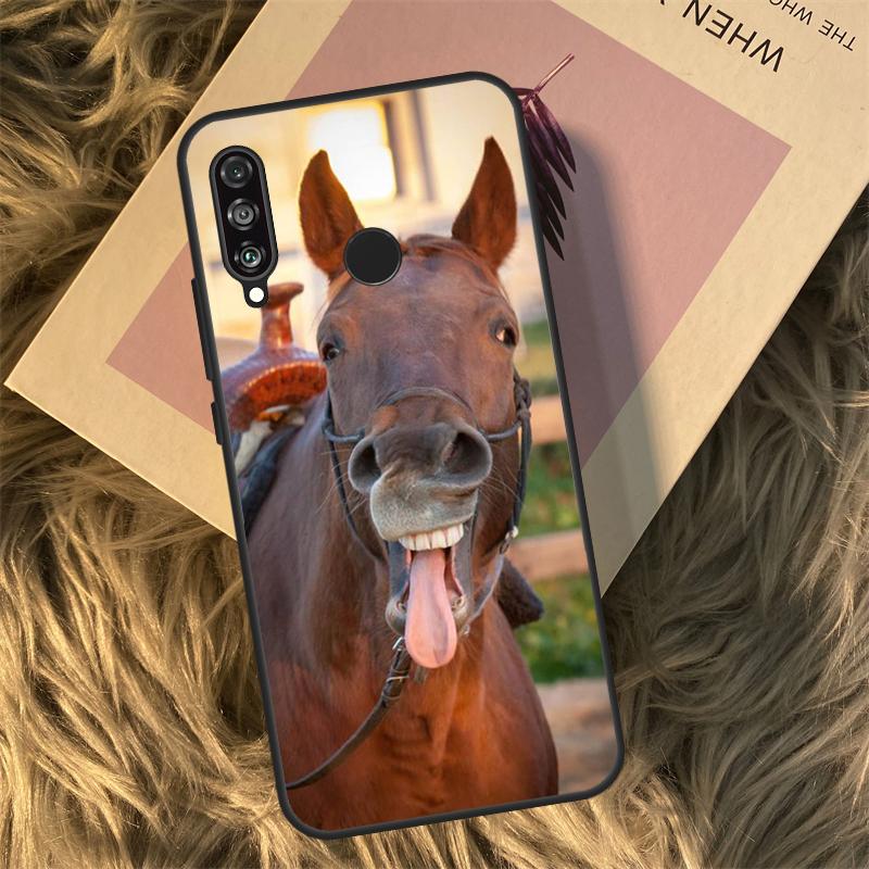 Funny Horse Animal Case For Huawei P30 P20 P50 Pro P40 Lite P Smart 2021 Nova 5T For Honor X8 X9a 50 70 Cover