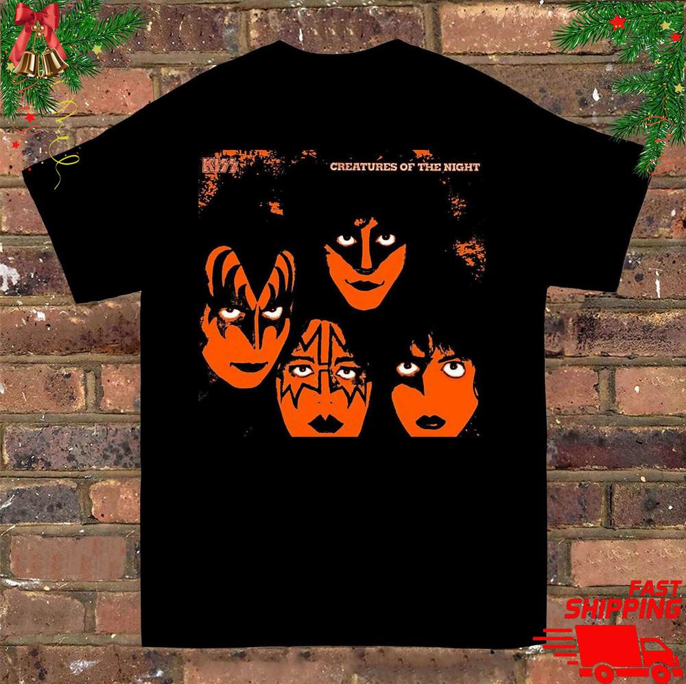 Новый! 2025 KISSMAS Band Существа Ночи Хэллоуин Футболка BL495 Унисекс Футболка M