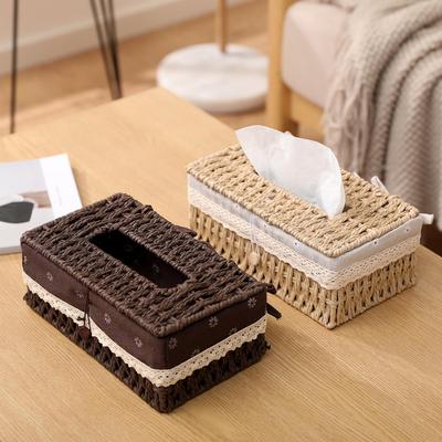Pastoral Style Woven Tissue Box for B&B and Home Decor