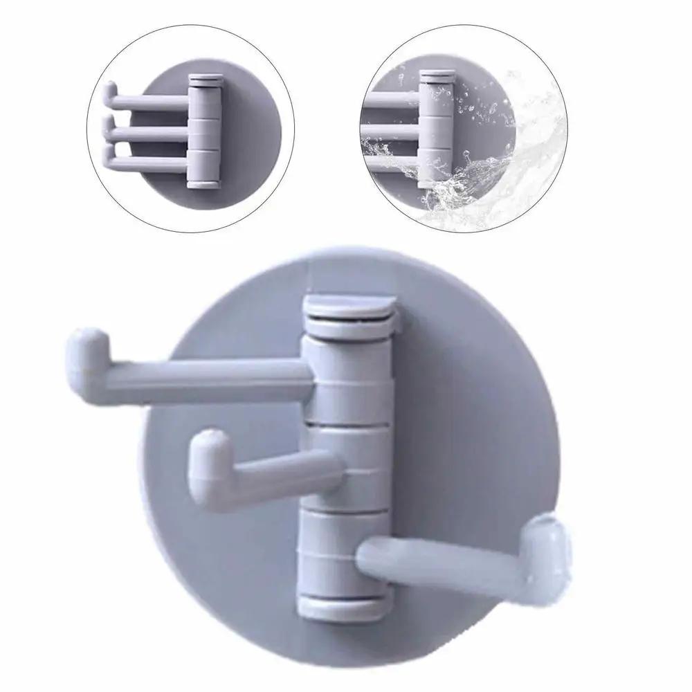 1/4 STÜCKE 3 Nicht Markierende Drehhaken Drehbar Nahtlos Klebend Stark Tragfähig Klebehaken Küchenwandhänger Badezimmerzubehör