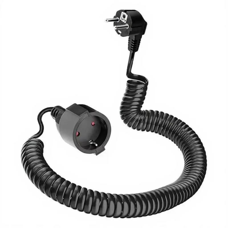 Extension Cord Power Extension Cable Male to Female Power Socket Spring Cable Spring Cable For Heating Machine Outdoor Lighting